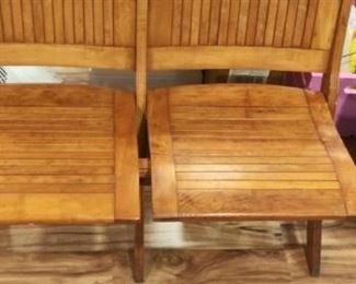 (#58-A) Set of wood folding chairs-excellent condition $40