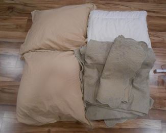 (#73-A) Large pillows with shams, comforter, spread and shams $20