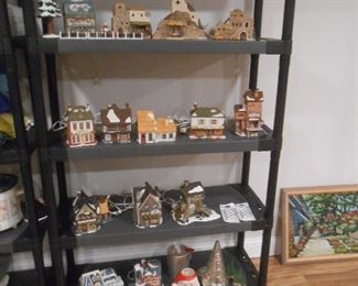 (#96) All Dickens and other Christmas Village items, etc. $90  **The shelf sells separately with other shelves**
