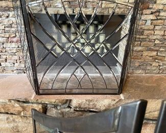 Frontgate Leaded Glass Fireplace Screen