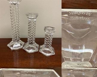 Marquis By Waterford Set of 3 Crystal Candle Sticks