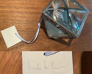 Nicole Miller Home Decorative Box Glass with Dragonfly 