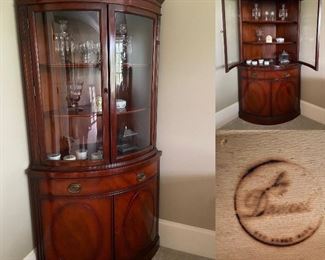 Drexel Vintage Half Round Corner Cabinet 