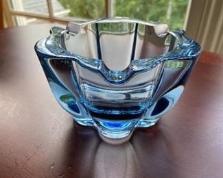 Blue Depression Glass Ashtray