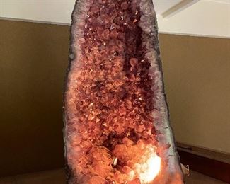 Large Amethyst Stone with hole in it to bottom light