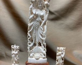 E103 Carved Resin Hindu Deities