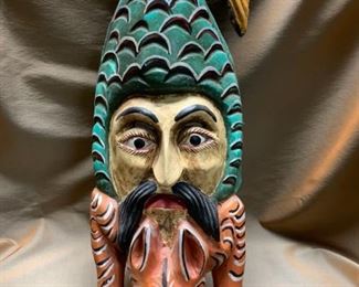 E115 Carved Wood Tribal Mask