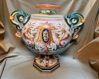 E143 Italian Pottery Amphora with Serpent Handles