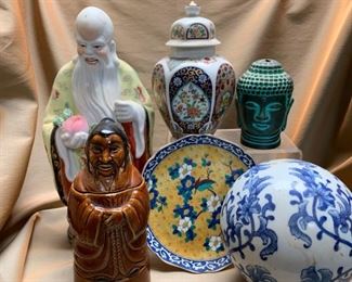 E151 Tea Caddy, Plate, Figurines and other