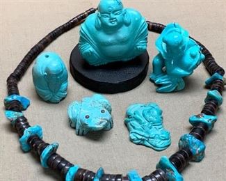 E159 Turquoise  Heishi Bead Necklace  Others