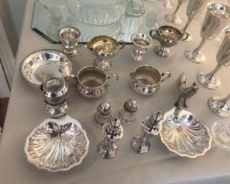 Several sterling silver pieces
And silver plate 