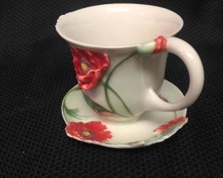 Franz cup and saucer no box, no spoon signed and dated                                                                                                    Price:  $45.00