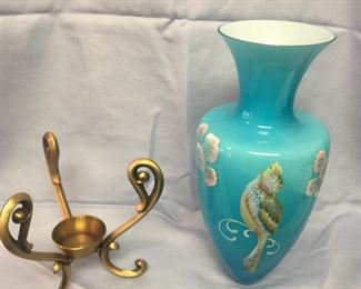 Fenton Landmark Collection Amphora Vase with Stand 1905 - 2005.      Price:  $65.00