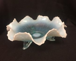 Fenton Hobnail Opalescent Sea Blue 3 footed bowl 100th anniversary.  Price:  $50.00