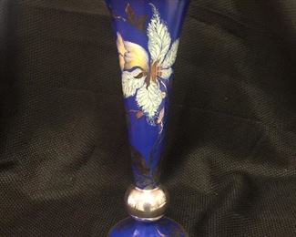 Rosenthal Cobalt Blue with silver embellishment.  Price:  $75.00