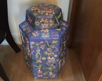 Beautiful Octagon Jar with lid $40.00