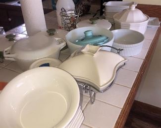 Assorted white stoneware 