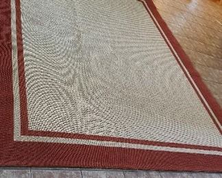 Red and tan indoor/outdoor rug 7' 10" x 10 $120