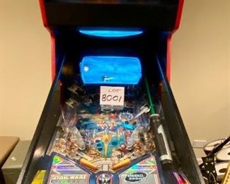 Lot 8001.  $3,995.00  Star Wars Episode 1 Pinball Machine by Williams Electronics, 1999-2000.  Completely working and includes Manuals.  The pinball machine is in pristine condition.  Ready to test your Pinball Wizard Skills.  WOW!!!
