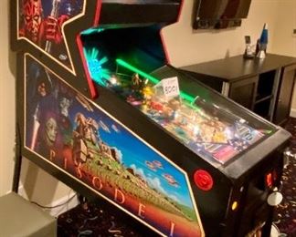 Lot 8001.  $3,995.00  Star Wars Episode 1 Pinball Machine by Williams Electronics, 1999-2000.  Completely working and includes Manuals.  The pinball machine is in pristine condition.  Ready to test your Pinball Wizard Skills.  WOW!!!