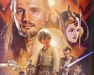 Lot 8005.  $175.00. Star Wars 1999, 'Star Wars Episode I, The Phantom Menace', 20th Century Fox movie poster replica with printed signature. 32" W x 43" T	