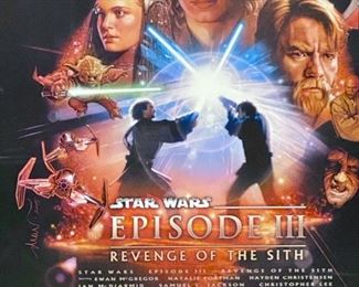 Lot 8007.  $175.00  Star Wars 2005, 'Star Wars Episode III - Revenge of the Sith' 20th Century Fox, printed signature.  32" W x 43" T	