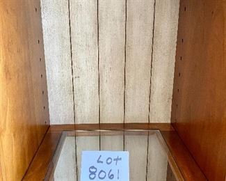 Lot 8061. $550.00. Hooker Lit Display or Bookcase Cabinet with Wood Frame and Glass Shelve.  3 Storage Drawers	87" T x 55" W X 19" D.