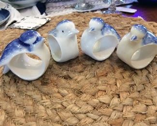 Porcelain Bird Napkin Rings