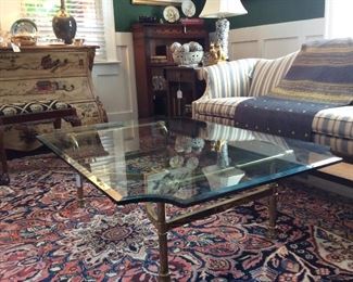 Brass and Glass Coffee Table