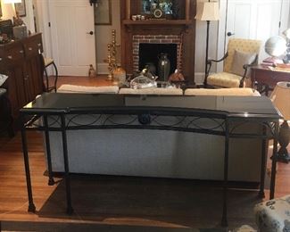 High End Iron and Marble Console Table