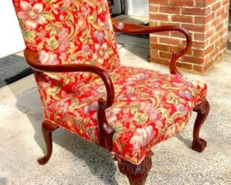 Uphostered Floral Arm Chair