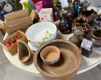 Misc painted ceramics and raku