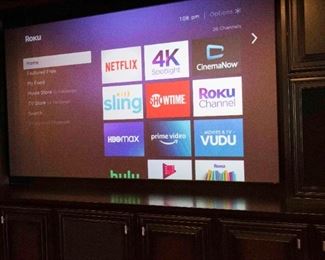A Screen Innovations Fixed Frame 120” Screen.
Condition: Very Good.
Dimensions: Diagonal 120 inches. $1,200.00