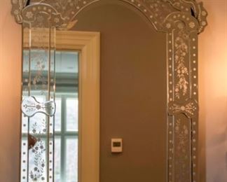 A Venetian Glass Mirror. Circa 2010-2013.
Condition: Very Good.
Dimensions: Height 48 x width 24 ½ x depth 1 inch. $500.00