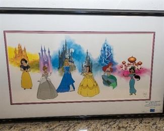 A Disney Sericel. Disney’s Parade of Princesses. No Date. Edition of 3000. Label Affixed to Lower Right of Image.
Condition: Very Good,
Dimensions: 11 x 23 inches. $1,000.00