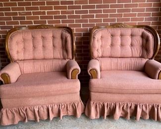 Two extra large comfy tufted chairs
