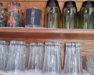 Cabinets full of glasses and cookware these are items that were not listed when we had an online auction