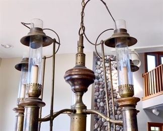 Antique brass ceiling light fixture