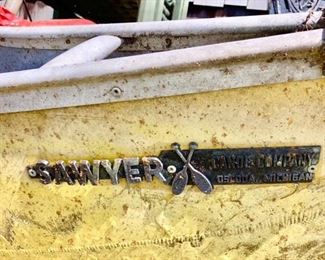 Vintage 1960's Sawyer Canoe Company canoe from Oscoda, Michigan
