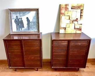 2 matching record cabinets, Signed artwork is SOLD