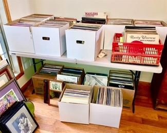 Many boxes of vintage LP records
