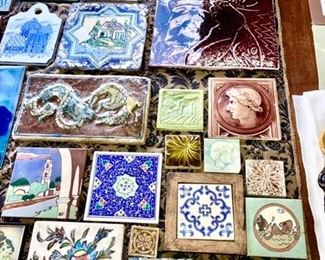 Antique/vintage ceramic tiles, some are SOLD