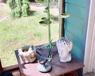 Green cast iron plant stand is SOLD, planters, antique head