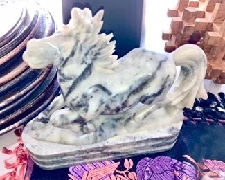 Carved marble horse