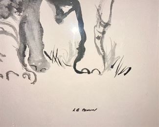 Signed Elephant artwork
