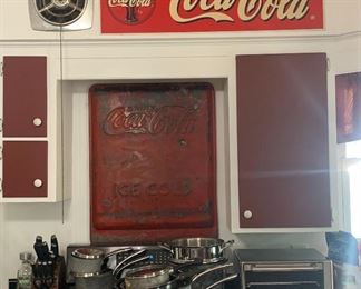 Coca-Cola Advertising (New Stock) Toaster Ove, Vintage Coca-Cola Refrigerator Door. 