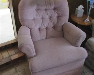 Pink rocker and swivel chair