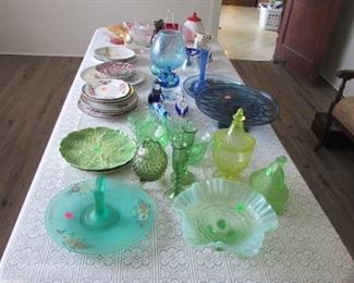 Table of colored glass