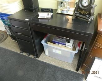 desk and cabinet