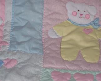 Hand quilted baby quilt   $45